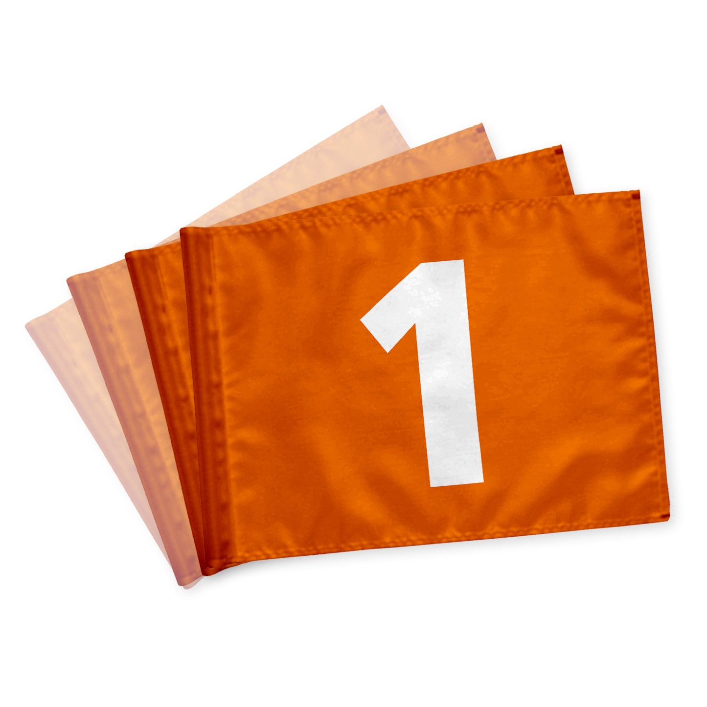 Puttinggreenflags 1-9,  orange with white numbers, 200 gram fabric