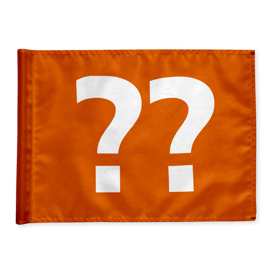 Single golf flag, orange with optional hole number, 200 gram fabric
