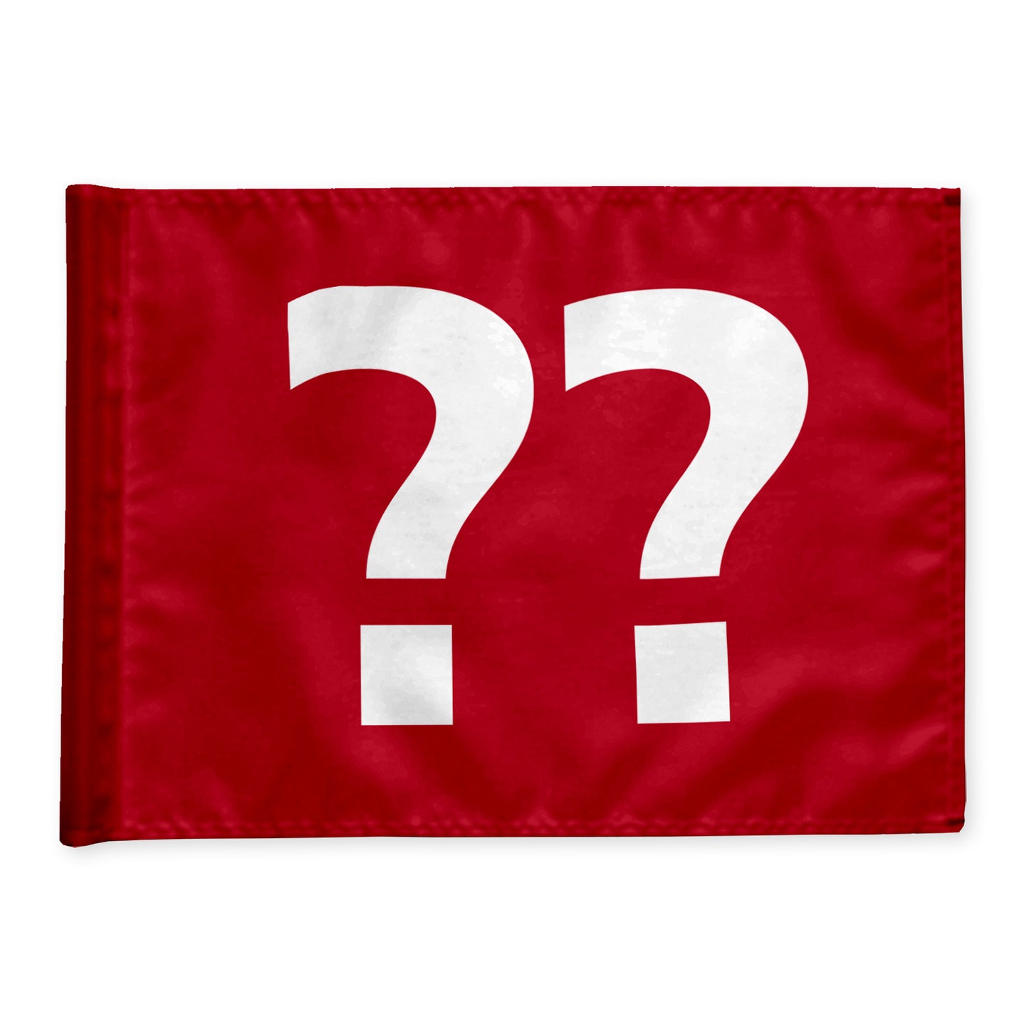 Single golf flag, red with optional hole number, 200 gram fabric