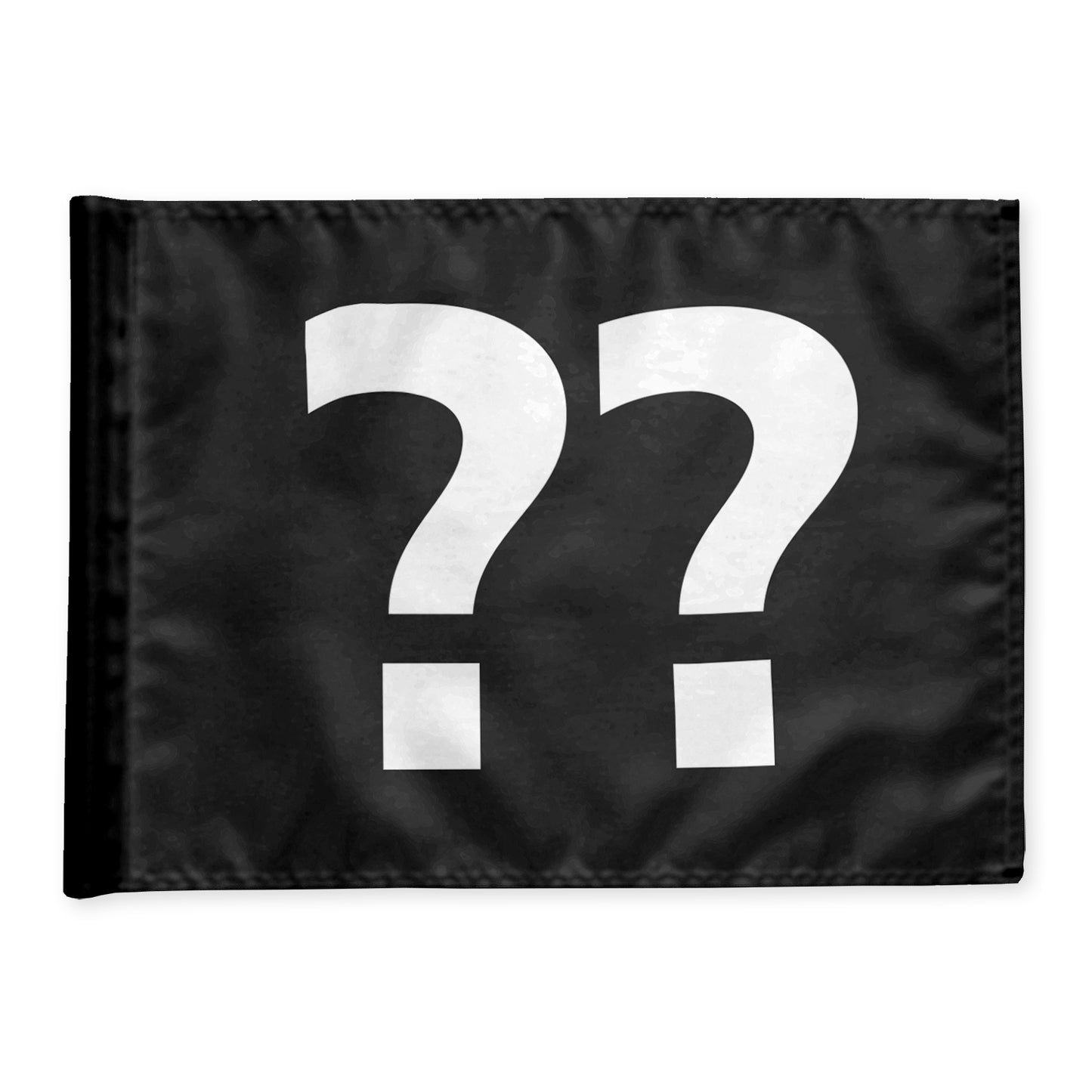 Single golf flag, black with optional hole number, 200 gram fabric