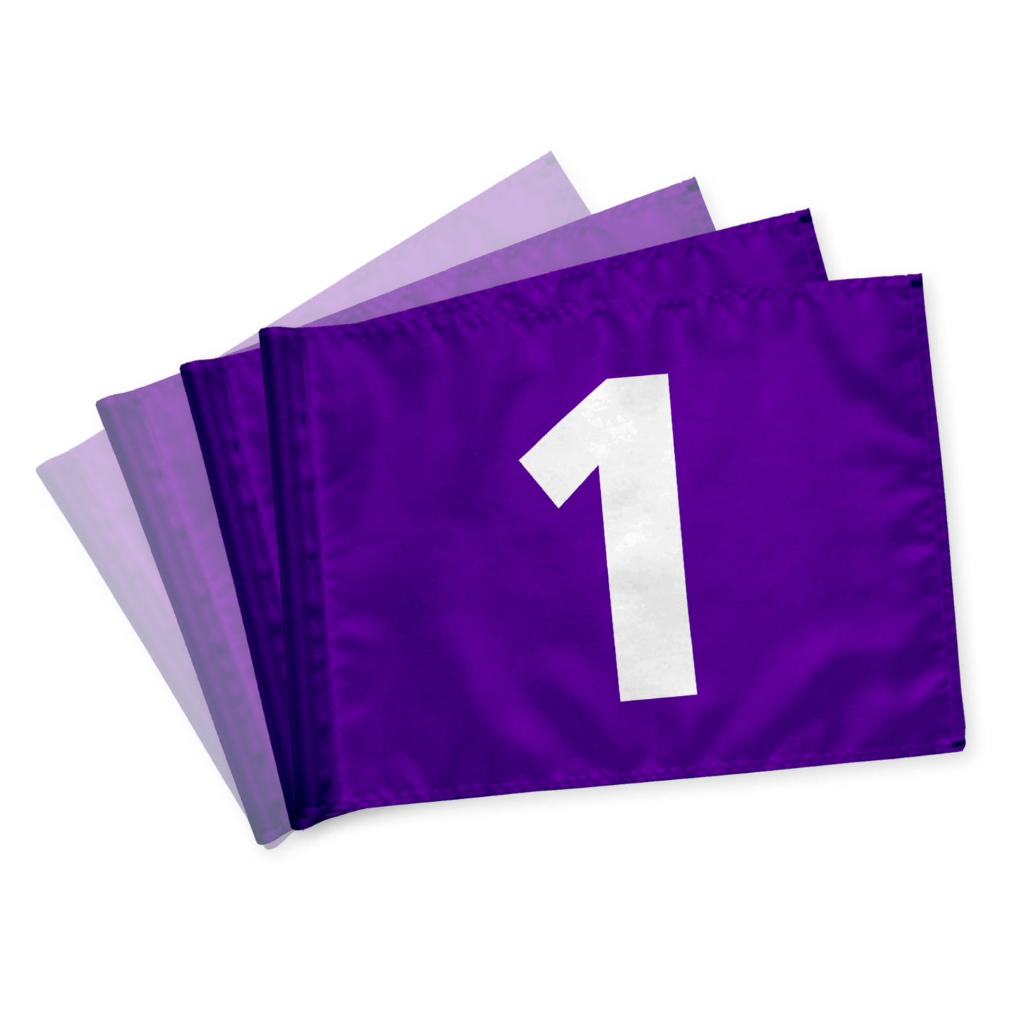 Golf Flags 1-9, cyan with white numbers, 115 gram fabric, double-sided