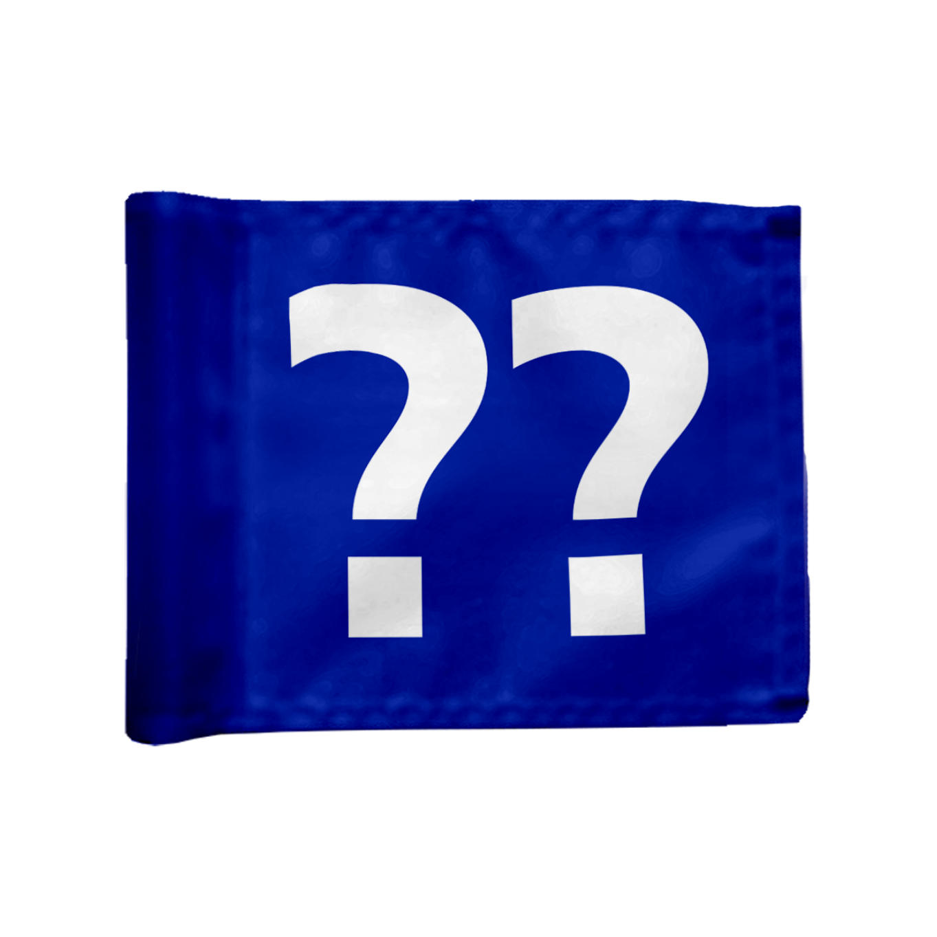 Single golf flag, blue with optional hole number, braced, 200 gram fabric.