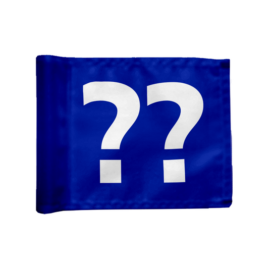 Single golf flag, blue with optional hole number, 115 gram fabric