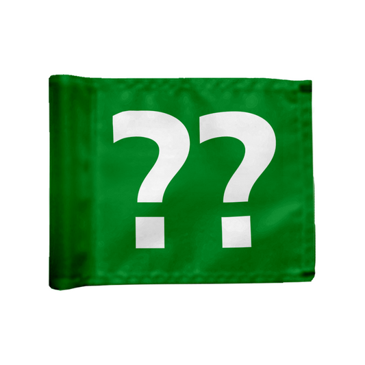Single golf flag, green with optional hole number, braced, 200 gram fabric.