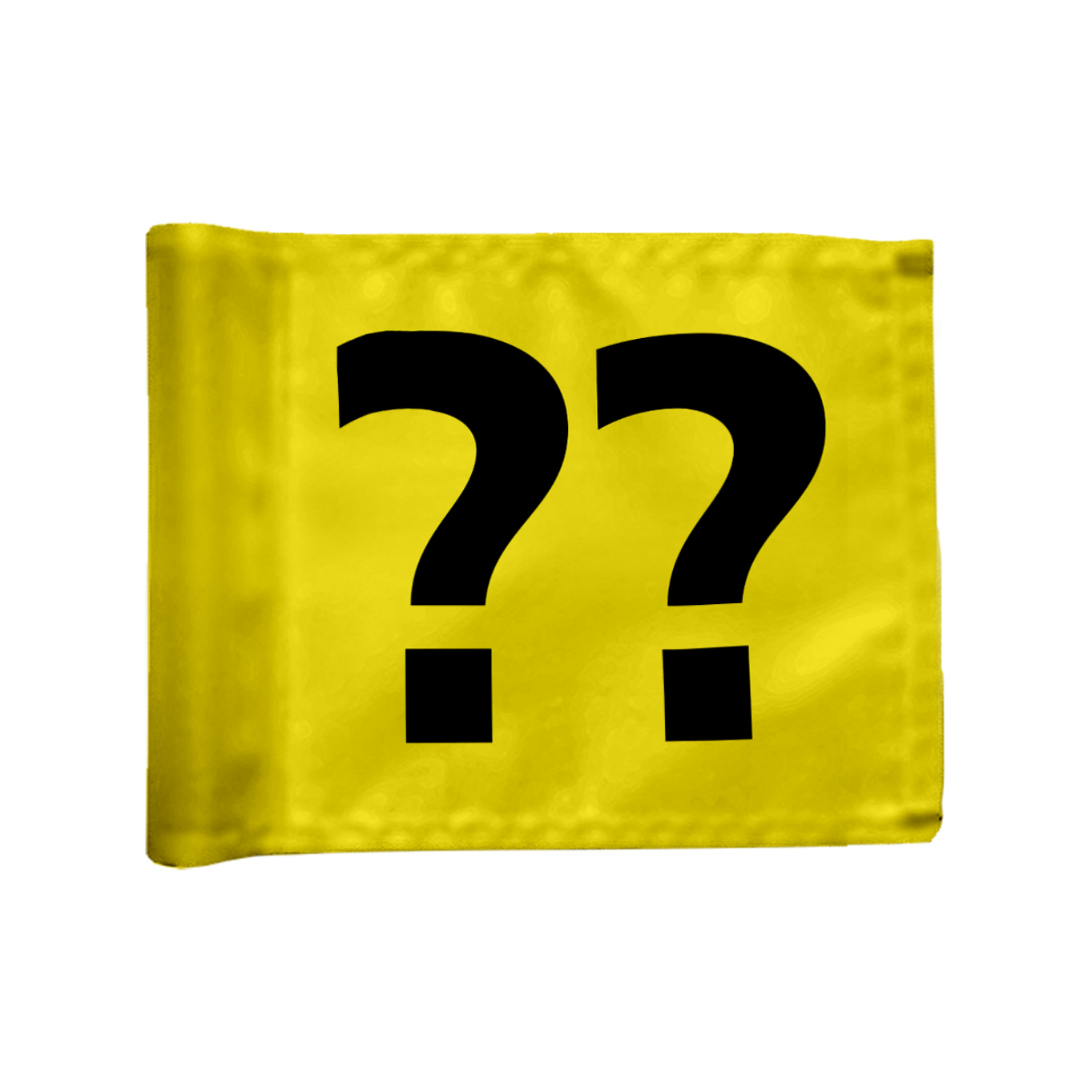 Single golf flag, yellow with optional hole number, 200 gram fabric 