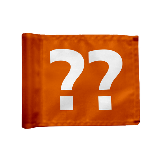 Single golf flag, orange with optional hole number, 115 gram fabric