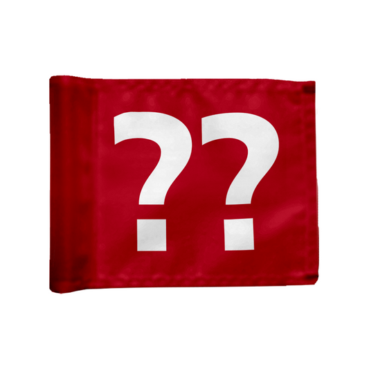 Single golf flag, red with optional hole number, 200 gram fabric