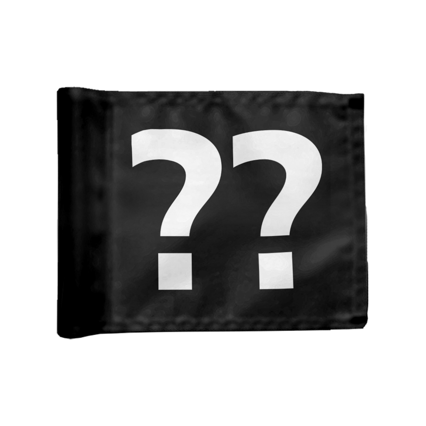 Single golf flag, black with optional hole number, 115 gram fabric