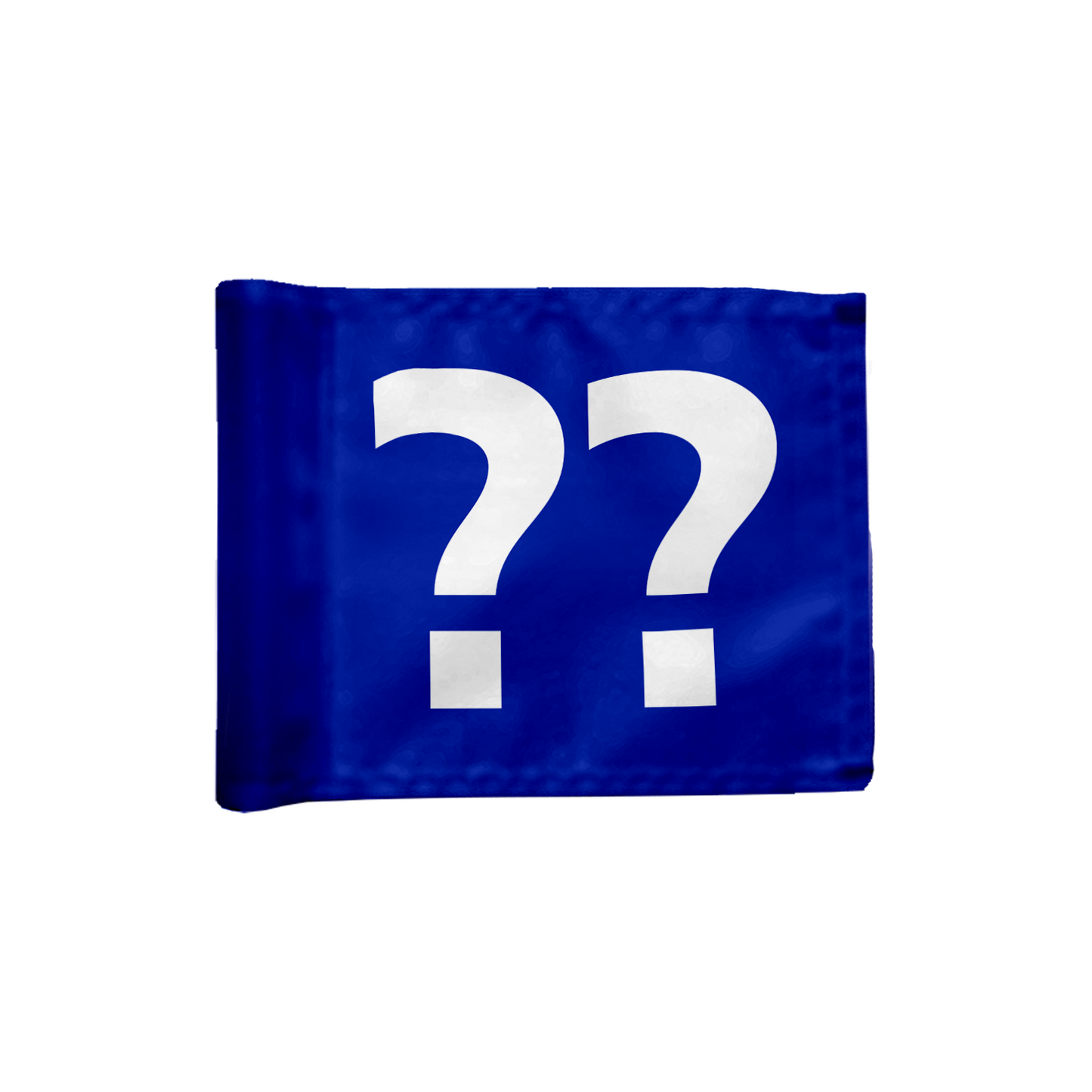Single puttinggreen flag, one-sided, blue with optional hole number, 200 gram fabric