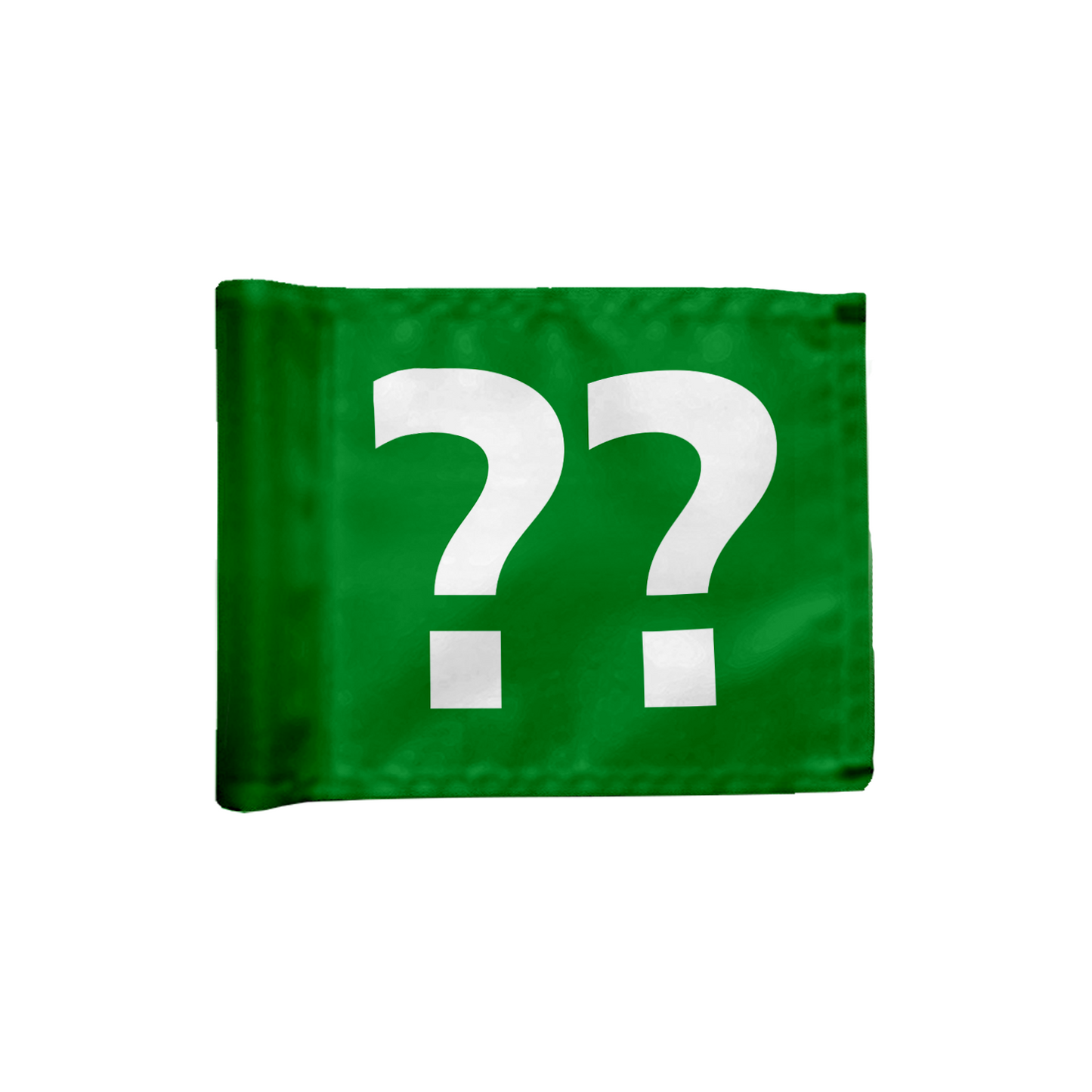 Single puttinggreen flag, one-sided,green with optional hole number, 200 gram fabric 